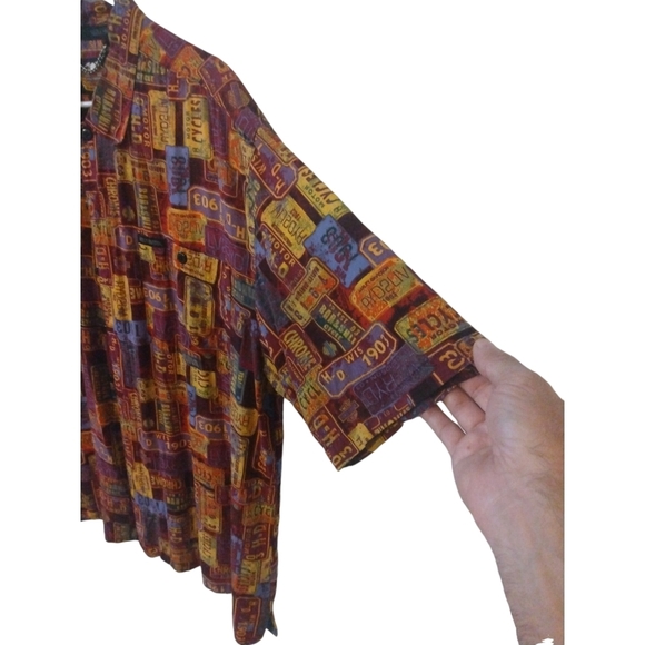 Unique Harley Davidson License Plates Button Down Shirt Casual Biker XL - Picture 2 of 10